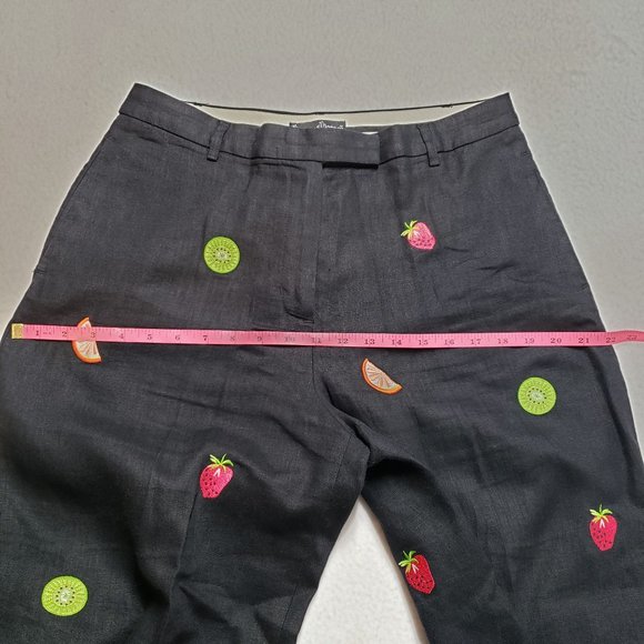 Mercer & Madison Petites Womens Linen Ankle Trouser Pant Size 12P Black Fruit - Picture 16 of 16